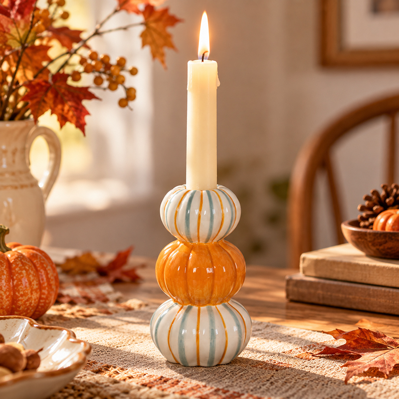 Harvest Festival Pumpkin Candle Holder