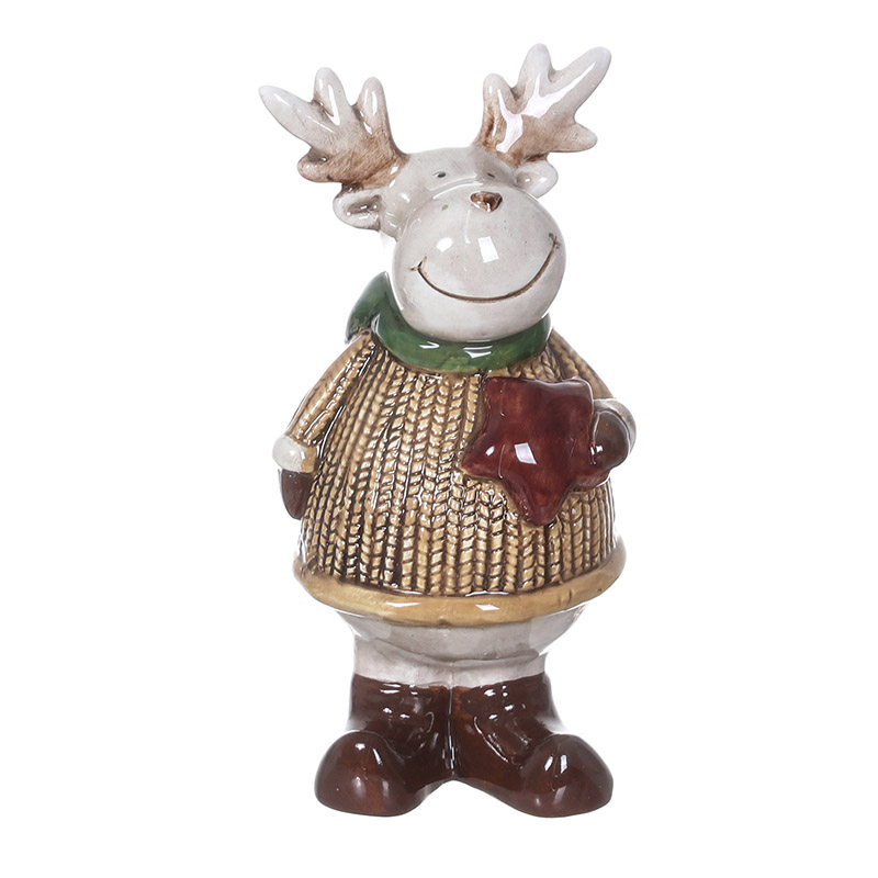 Ceramic Christmas Reindeer Ornament