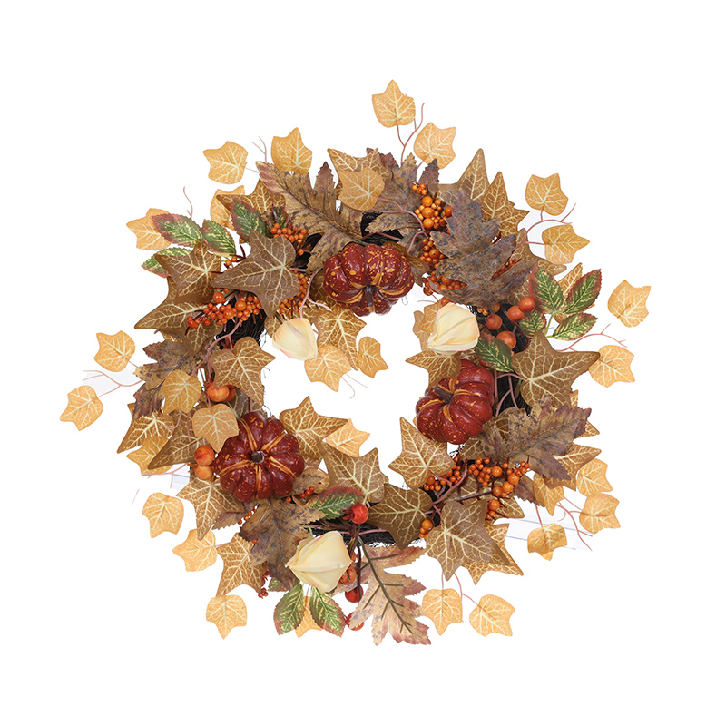 Harvest Festival Pumpkin Wreath