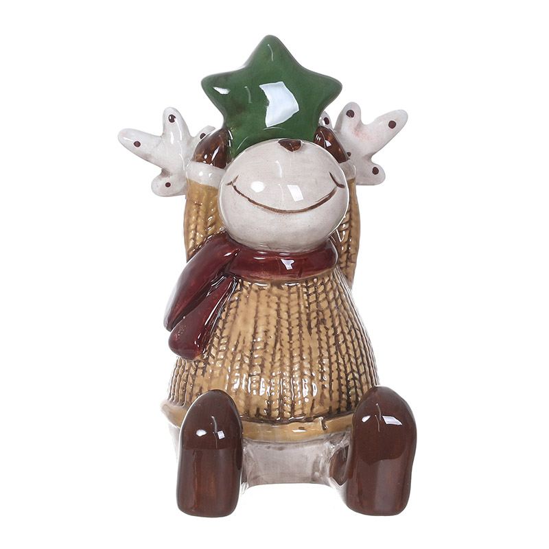 Ceramic Christmas Reindeer Ornament